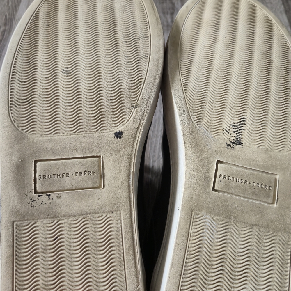 Brother Frère Grey Leather Low Top Sneaker 42 US 9 Made in Portugal Quiet Luxury - Picture 5 of 15